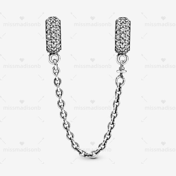 Pandora Sparkling Pavé Safety Chain Charm - Picture 2 of 4